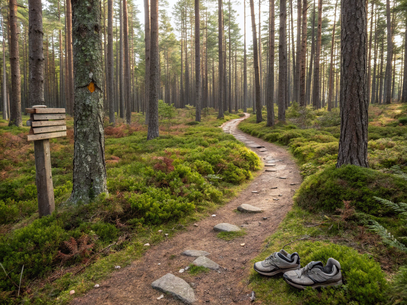 Cărare însorită în natură, ideală pentru plimbări zilnice